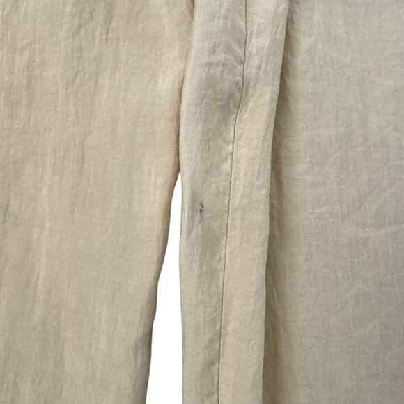 Zara Light Weight Flowy Khaki Wide Leg Pants XL NEW - Picture 5 of 5